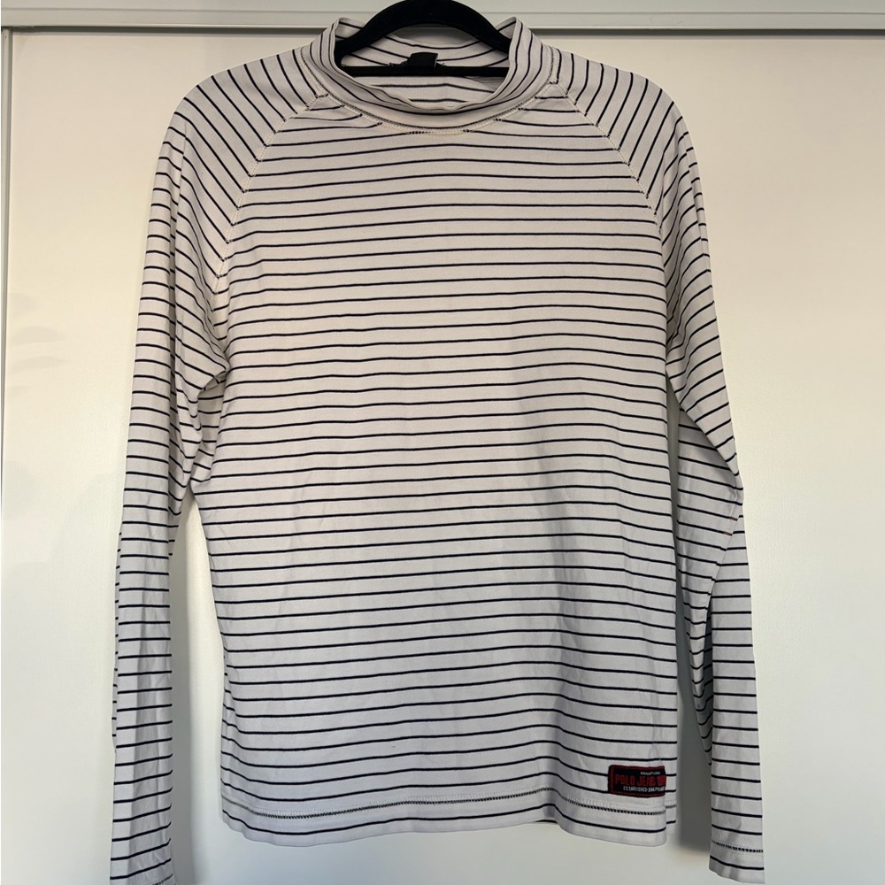Vintage Polo Ralph Lauren Navy Striped Long Sleeve Tee - Picture 1 of 5
